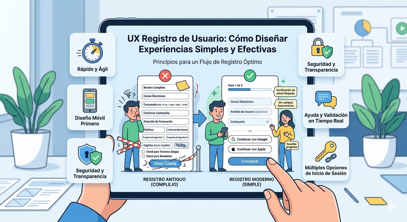 UX registro de usuario cómo diseñar experiencias de registro simples y efectivas